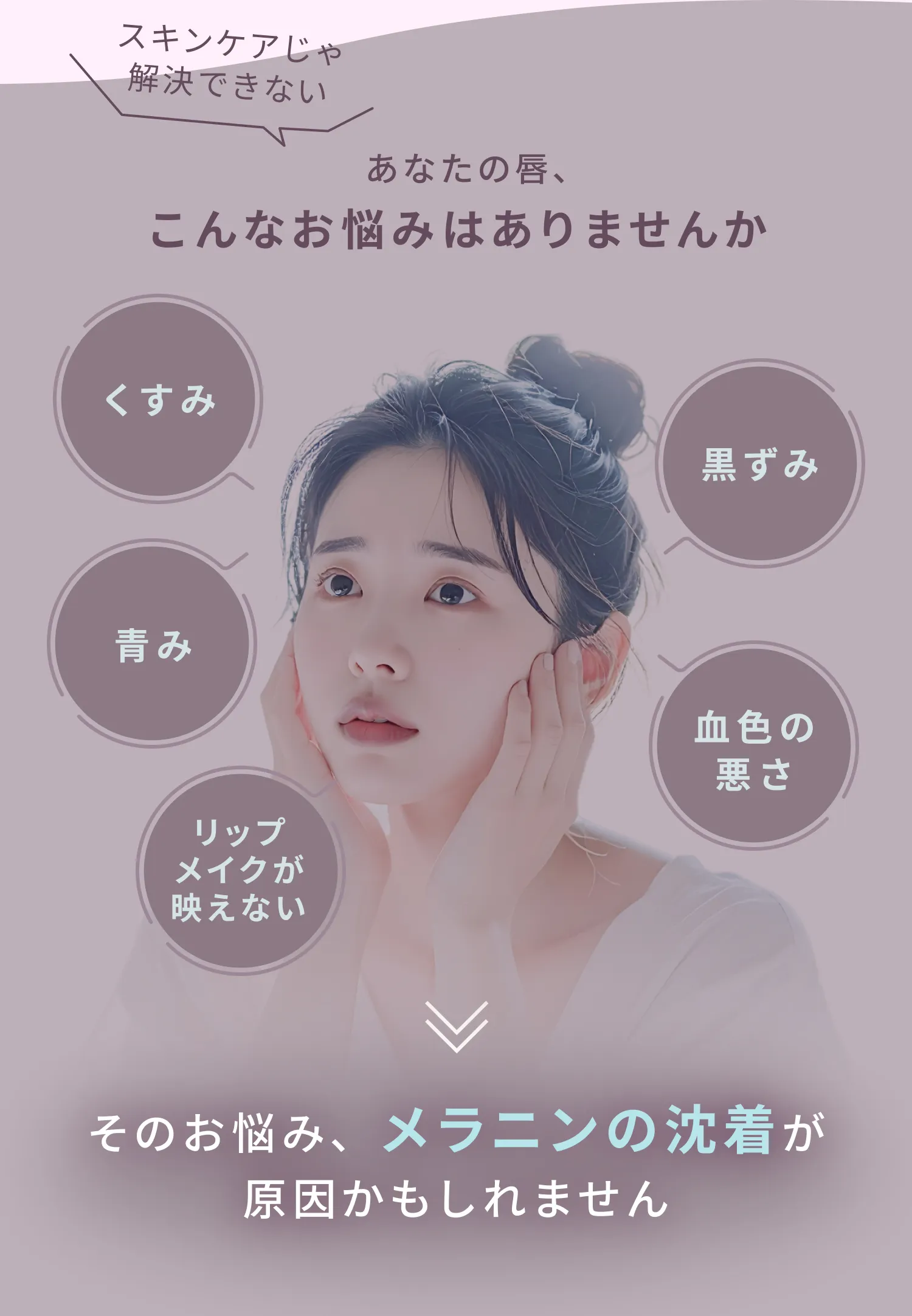 歯ぐきの黒ずみなどのお悩みタイトル