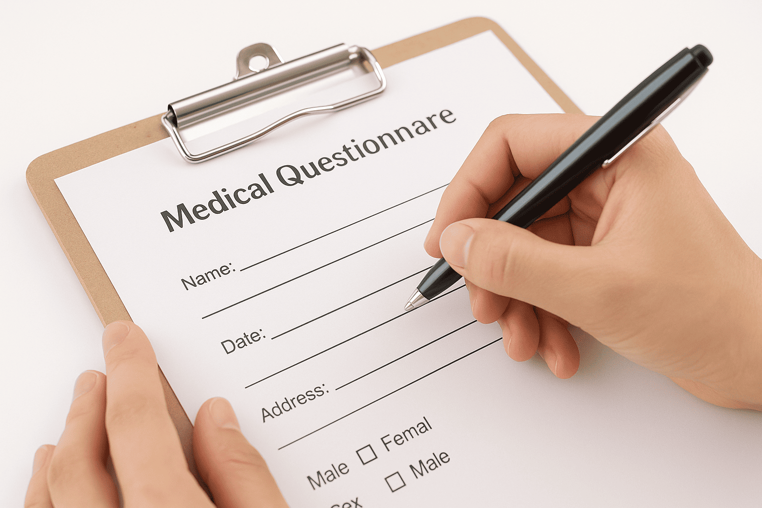 予診表をご記入